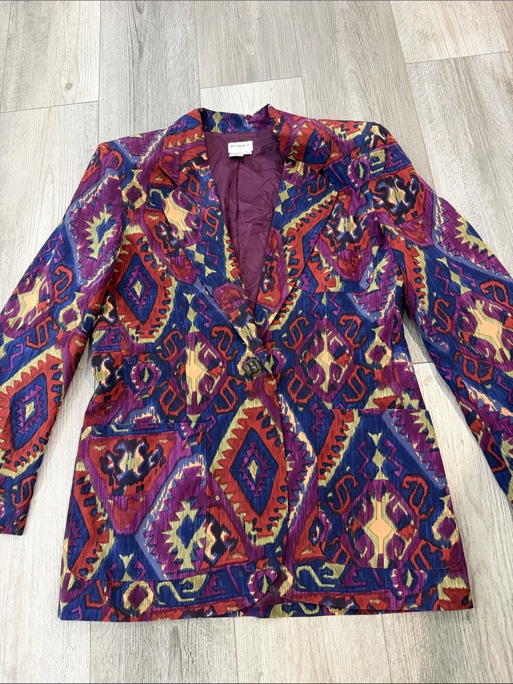 RODIER Multicolor Silk Blazer - Purple, Navy, Olive, Orange